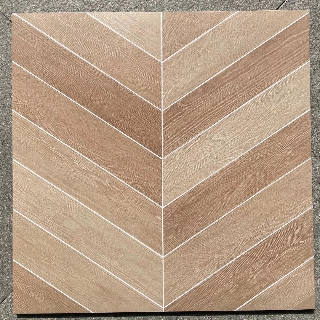 China Indoor glazed parquet wood look floor tiles