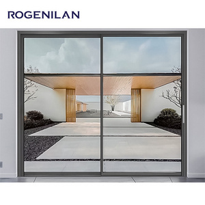 ROGENILAN Simple Internal White Primer Texture MDF Door Soundproof Bedroom Swing Composite Wooden Sliding Door