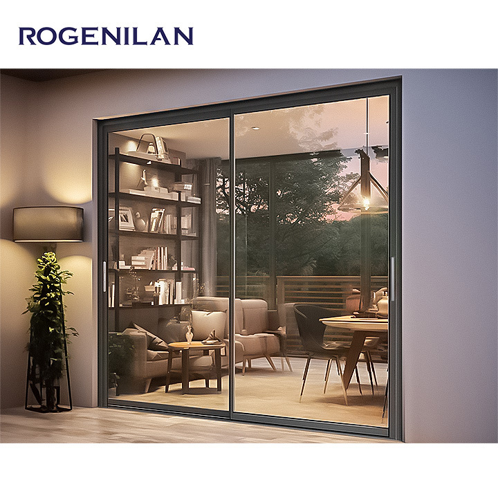 ROGENILAN Simple Internal White Primer Texture MDF Door Soundproof Bedroom Swing Composite Wooden Sliding Door