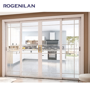 ROGENILAN Conceal Pocket Slide Doors Inside Stacking Sliding Patio Door Double Tempered Aluminumdoor Hidden Glass Security