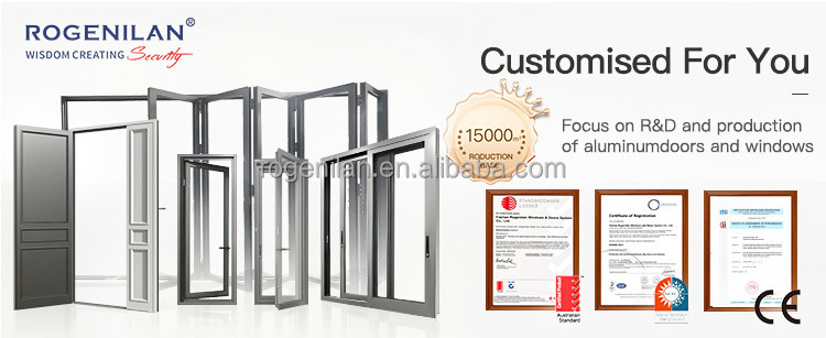 ROGENILAN Modern Exterior Main Gate Door Designs Front Aluminum Iron Entry Doors Entrance Security Aluminium Door For House