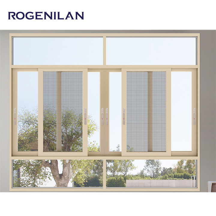 ROGENILAN Security Anti Theft Aluminum Sliding Double Glazing Glass Window And Door