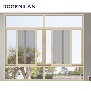 ROGENILAN Security Anti Theft Aluminum Sliding Double Glazing Glass Window And Door