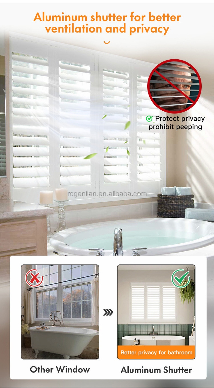 ROGENILAN Automatic Aluminium Louver Outdoor Shutters Sunshade Louver And Waterproof Blind