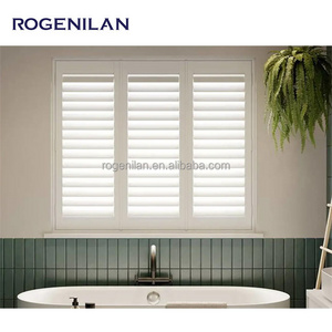 ROGENILAN European Style Exterior Home Aluminum Adjustable Interior Glass Louver Window Shutter With Low Price