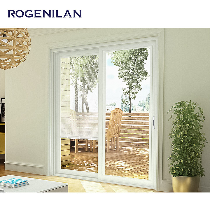 ROGENILAN Conceal Pocket Slide Doors Inside Stacking Sliding Patio Door Double Tempered Aluminumdoor Hidden Glass Security