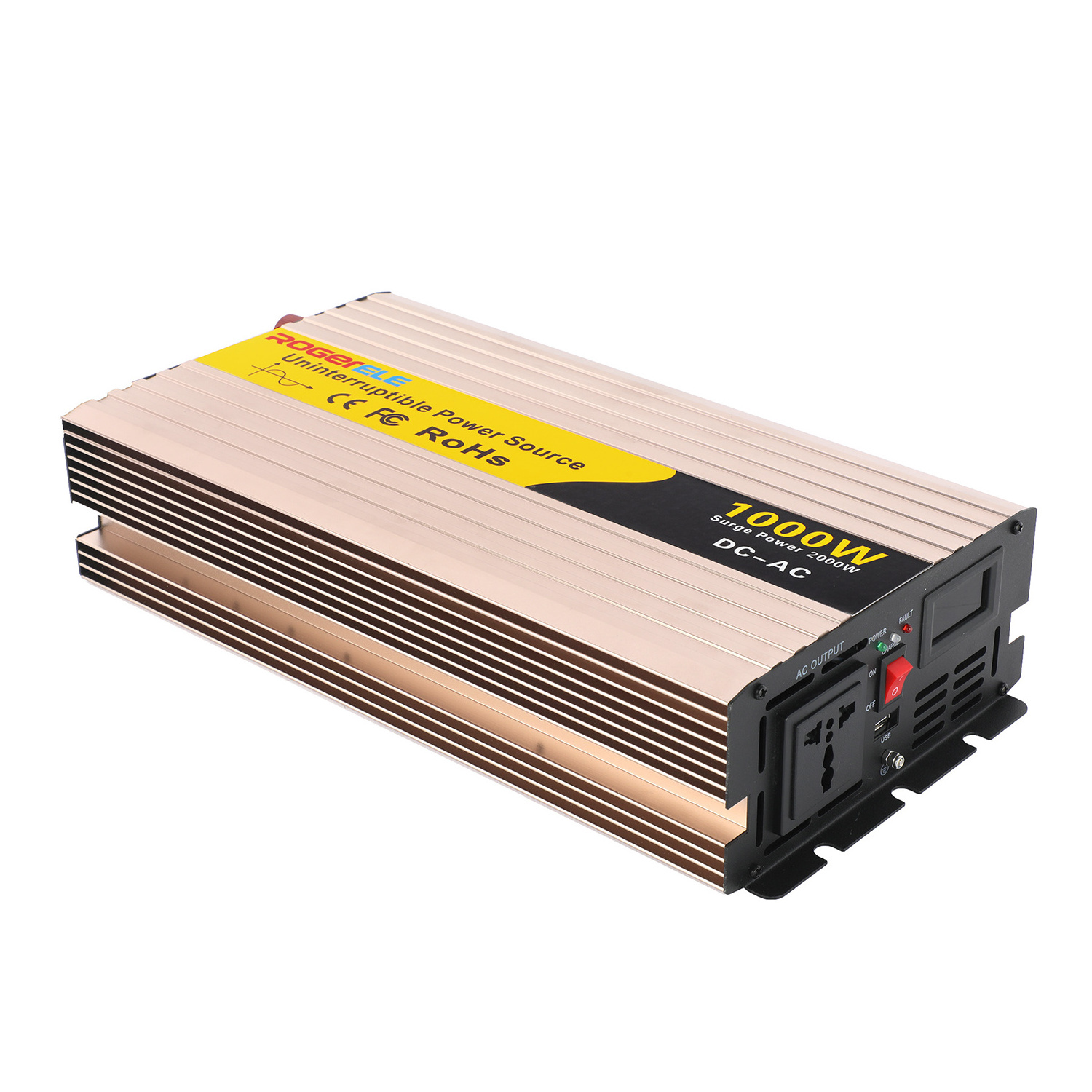 1000W rechargeable pure sine wave power inverter dc to ac inverter 12v 24v 48v with UPS function