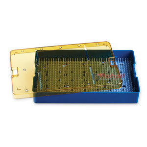 Premium Quality PLASTIC STERILIZATION TRAY with tray, silicone Finger mat insert, and lid