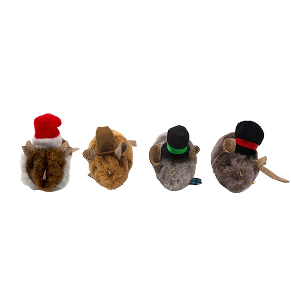 Halloween Funny Cute Plush Interactive Squeak Mouse Hunter Catnip Cat Toys For Set