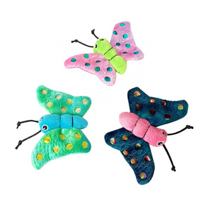 2019 OEM ODM Fashion Colorful Butterfly Shape Plush Cat Toys