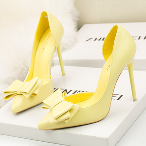 Womens Sexy Pointed Toe Patent Leather High Heels Corset Bowknot Pumps Party Court Wedding Shoes