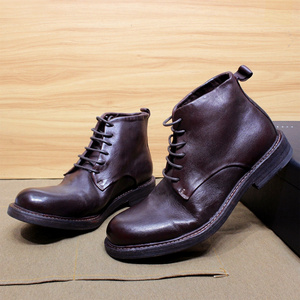 New Autumn Winter Large Size Men's Chelsea Leather Short Boots Medium Low Martin Boots Business Genuine Leather Shoes