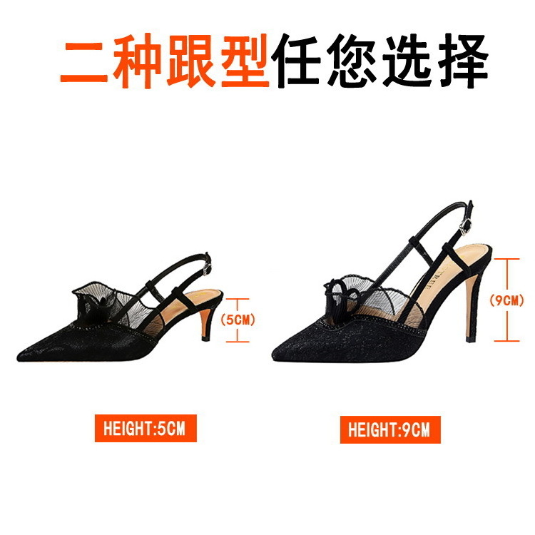 Femme Big Size Latest Design Lace Slingback Pumps Female Sex Black Bigtree Shoes Heels for Ladies and Women