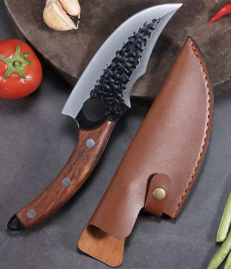 Full Tang Forging Handmade Kitchen Chef Knife with Sheath Cleaver Butcher Chopper Boning Knife