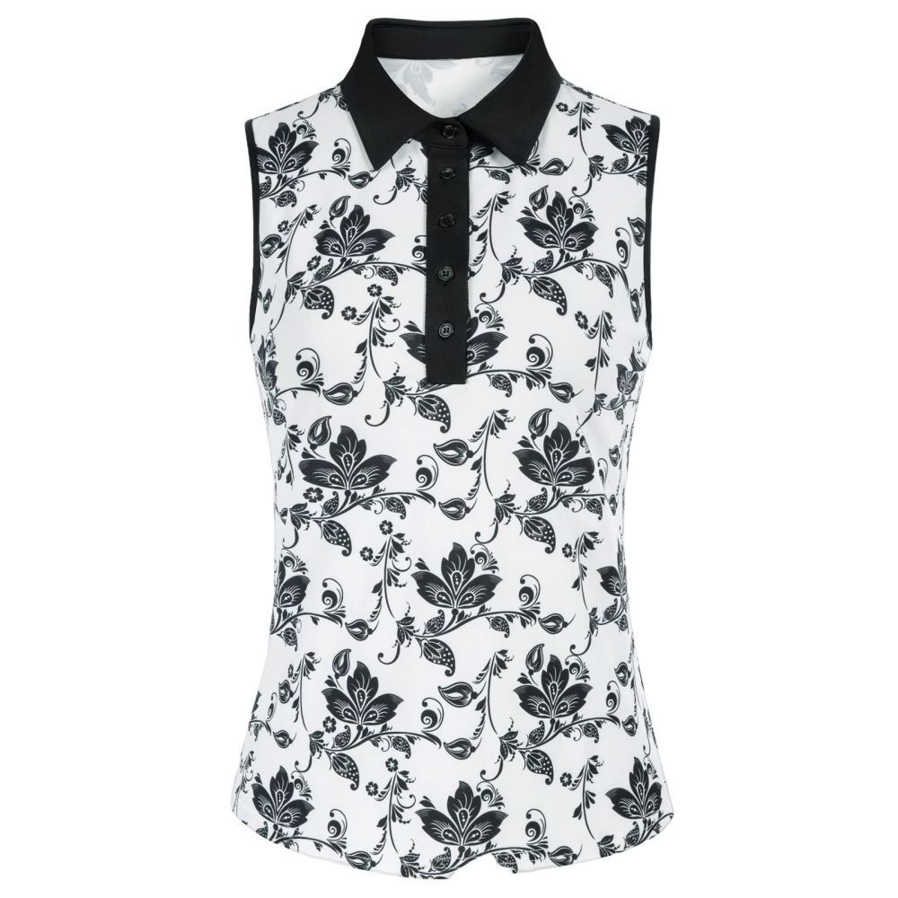 2023 Best Sublimation Print Women Tops Stretch Wrinkle Resistant Moisture Wicking Sleeveless Polo Shirts Women's Golf Polo