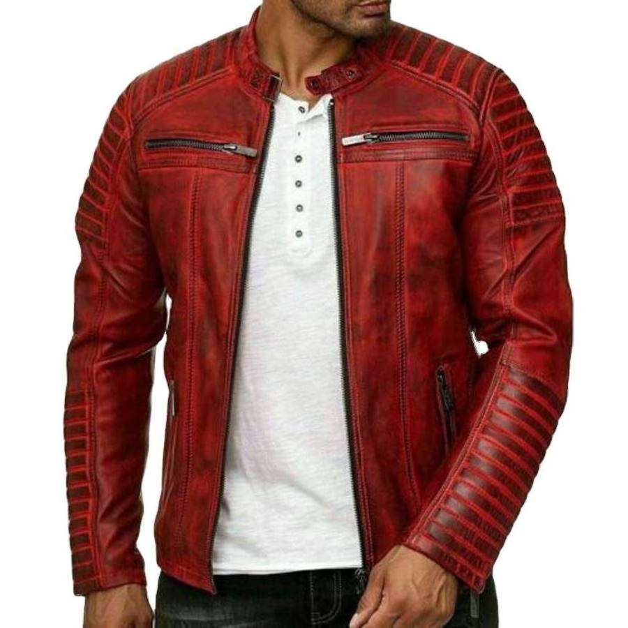 2023 New Design Motorbike Leather Jackets Marvel Star Lord Factory Direct Sales Men's Leather Jackets