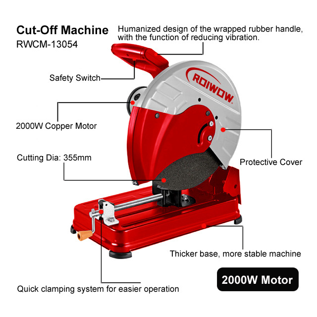 Factory Sale Power Tools 355MM Electric Metal Cut-Off Machine 2000W Cutoff Saw Price Portable Electric Cutting Saws Machines