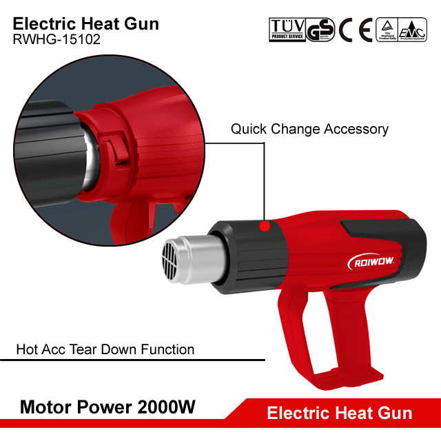 Industrial 2000W Electric Heat Blower Gun Machine Nozzle Kit Sets Repair Tools Electric Hot Air Gun Power Hand Heat Guns