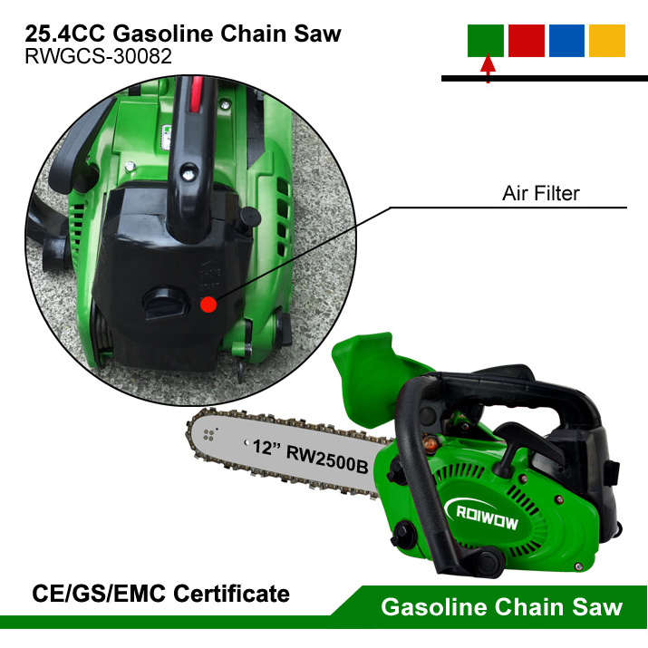 25.4CC 2-Stroke Gasoline Chainsaw Mini Gas Power Chain Saw Wood Cutting Saws Machine Garden Tool Small Portable Petrol Chainsaws