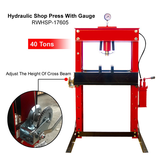 CE 40 Ton Manual Hydraulic Cylinder Shop Press Vehicle Equipment Pneumatic Air Car Hydraulic Shop Press Tools Machine With Gauge