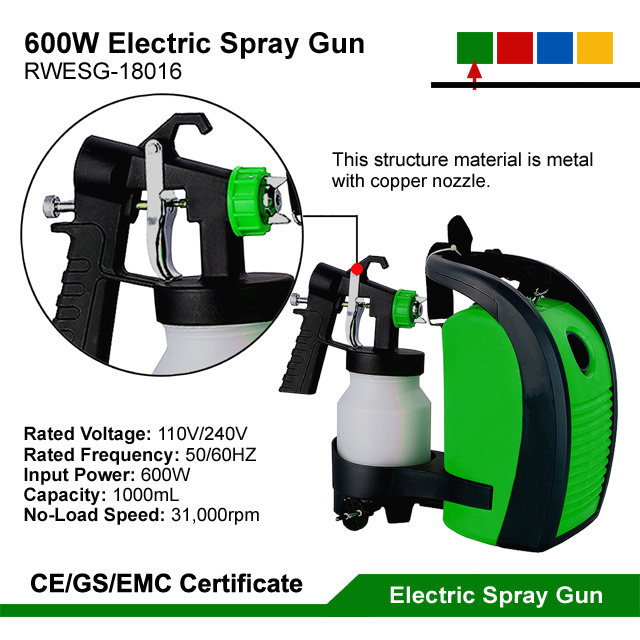 600W Portable HVLP Airless Sprayer Painting Gun Machine Electric Powered Paint Spray Gun Car Wall Paint Sprayer Guns