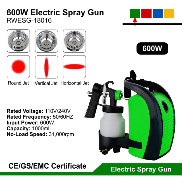 600W Portable HVLP Airless Sprayer Painting Gun Machine Electric Powered Paint Spray Gun Car Wall Paint Sprayer Guns