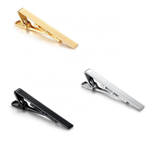 Wholesale China Supplier Blank Tie Clip Tie Bar  With Custom Logo Brass tie bars set 18K real gold plating