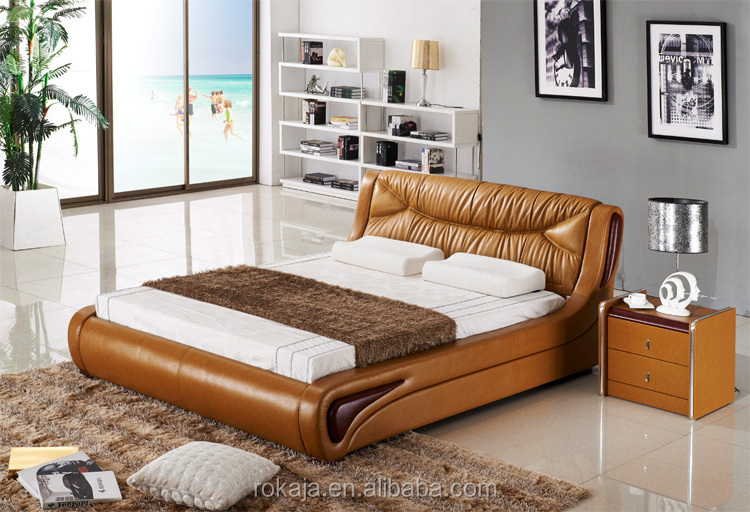 Factory Hotel Vip Bed Room Furniture Leather Couple Bedroom Sets With Storage Cheap Beds For Sale