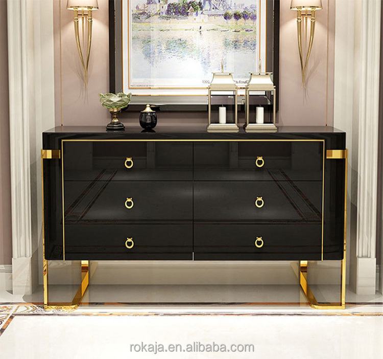 Modern Luxury Metal Stainless Steel Kitchen Cabinet Designs Living Room Dining Room Large  Sideboard Cabinets