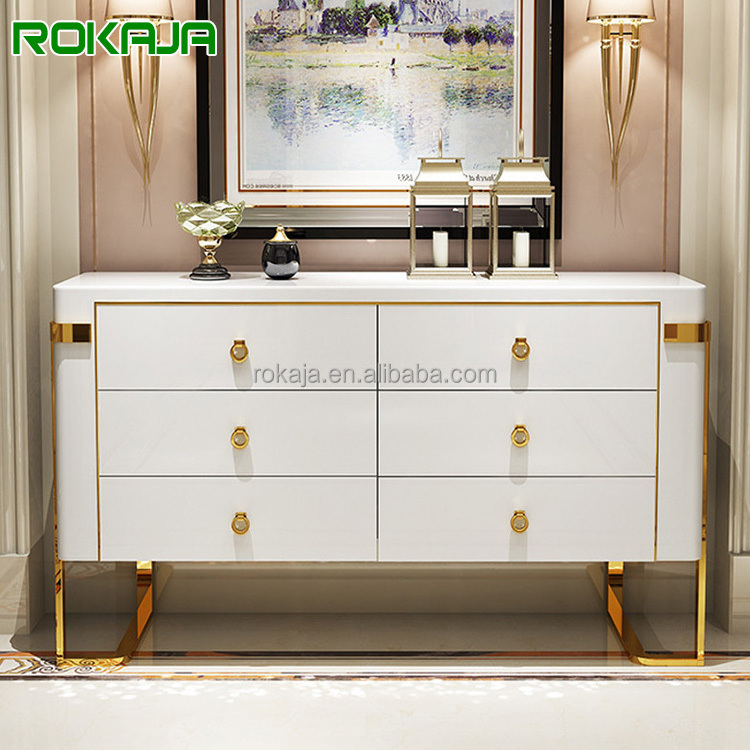 Modern Luxury Metal Stainless Steel Kitchen Cabinet Designs Living Room Dining Room Large  Sideboard Cabinets