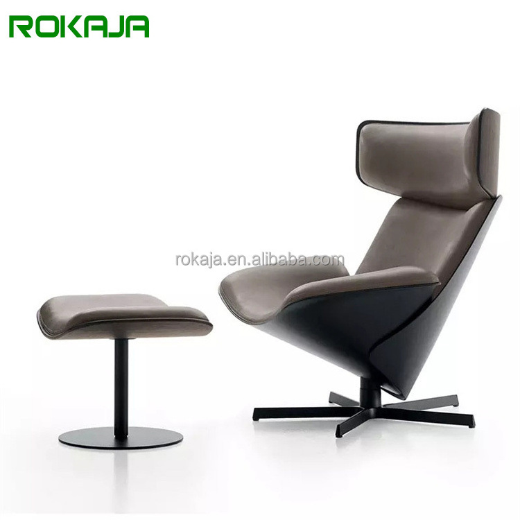 Luxury Glass Fiber Revolving High Back Dumplings Chair Comfortable Sitting Swivel Armchairs Modern Lounge Chairs With Pedal