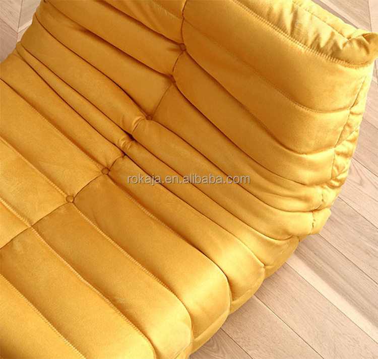 Popular Caterpillar Tatami Small Sofa Chair Frosted Fabric Leather Balcony Chaise Lounge Chair 1 2 3 Seater Design Creative