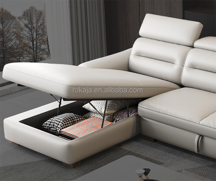 Luxury Smart Sofa With Trundle Bed Multifunctional Electric Telescopic Sofa USB Charging Italian Combination Sofa Wholesales