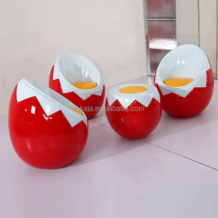 Creative Design Fiberglass Egg Chair Leisure Egg Coffee Table Chair Set Living Room Lounge Area Kids Lounge Chair