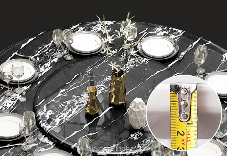 Modern Italian Marble Stainless Steel Vacuum Dinning Table Sets Round Rotating Dining Table