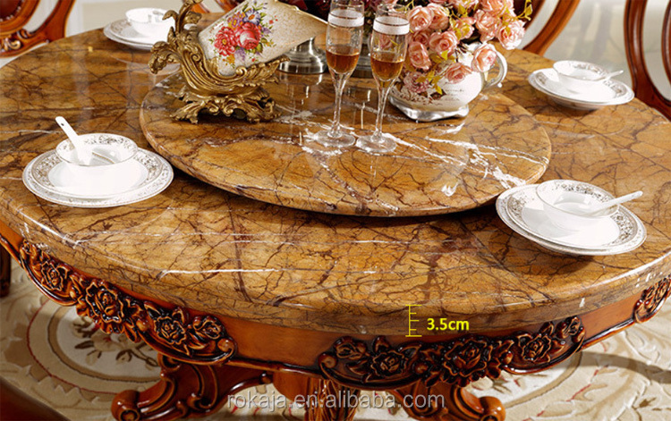 Antique Wooden Hand Carved Royal Round Dining Table 6 Seater Solid Wood Dining Room Tables Furniture