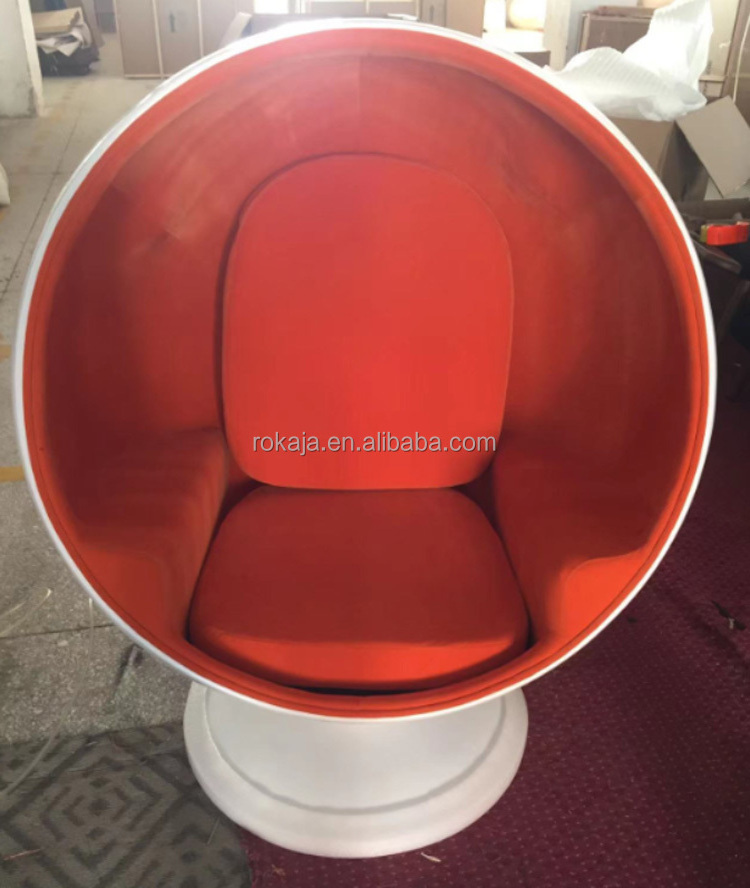 Unique Design Egg Chair Modern Living Room Furniture Round Sphere Leisure Chair Fiberglass Velvet Ball Single Chair