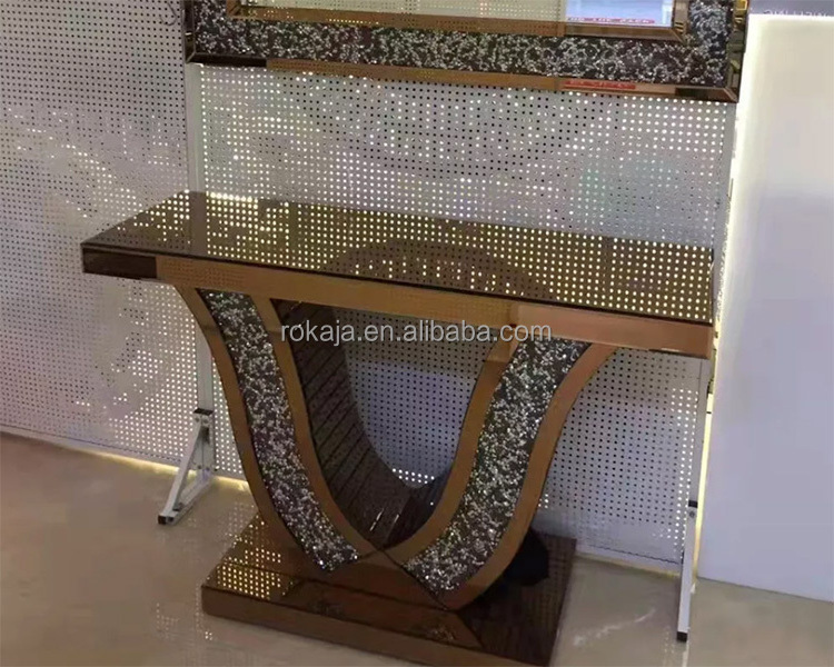 Multiple Designs Luxury Mirrors Console Table Crushed Diamond Decorative Entryway Table Fashion Mirrored Living Room Furniture