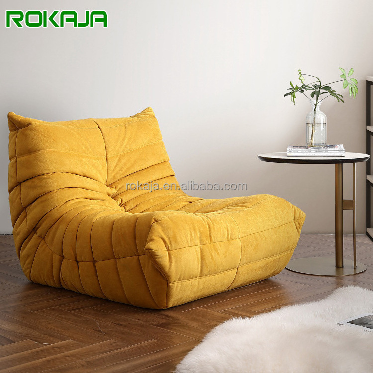 Popular Caterpillar Tatami Small Sofa Chair Frosted Fabric Leather Balcony Chaise Lounge Chair 1 2 3 Seater Design Creative