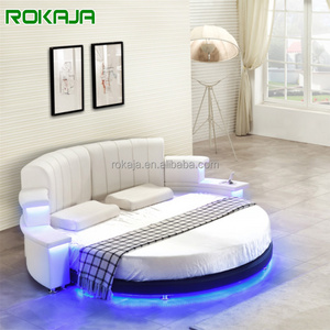 Luxury Double Music Bedroom Set Simple LED Round Bed Sets Bed Room Set Cheap Modern Home Furniture