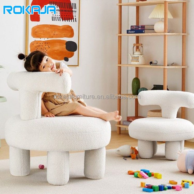 Modern Children'S Lounge Chair Colorful C-Shaped Backrest Fabric Single Sofa Chair Living Room Kindergarten Kids Chair