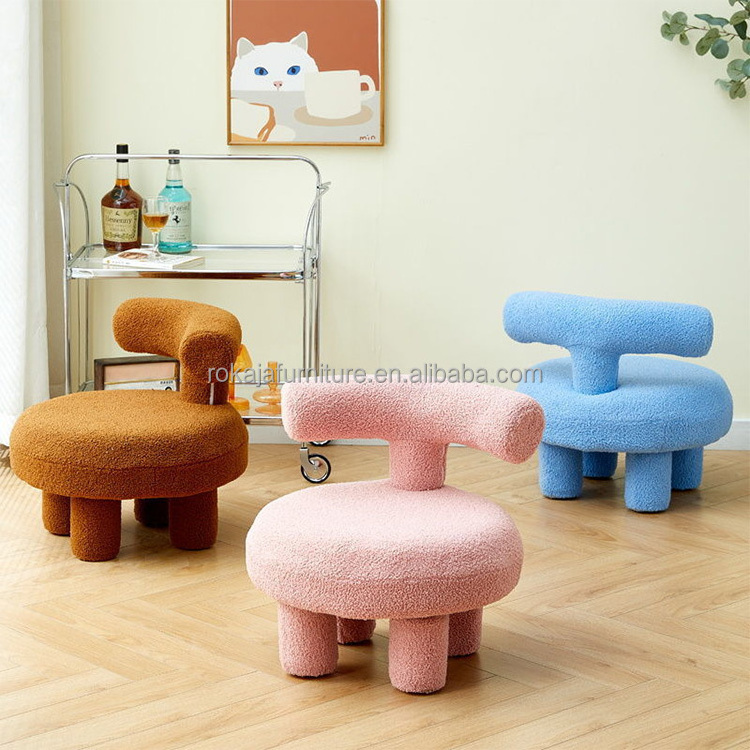 Modern Children'S Lounge Chair Colorful C-Shaped Backrest Fabric Single Sofa Chair Living Room Kindergarten Kids Chair