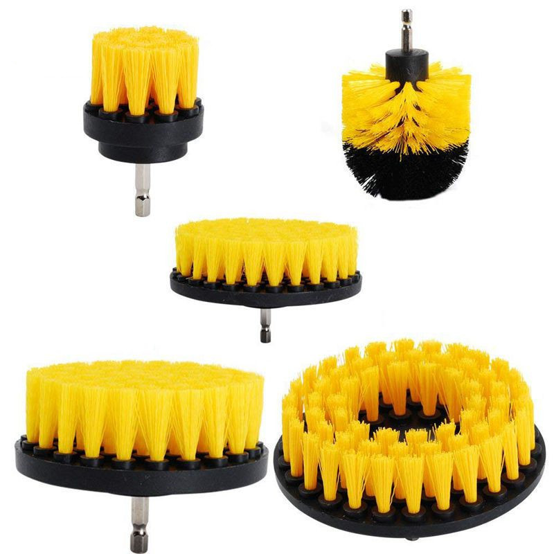 3Pcs/Set Electric Scrubber  Drill  Kit Plastic Round Cleaning tools For Carpet Glass Car Tires Nylon Brushes 2/3.5/4''