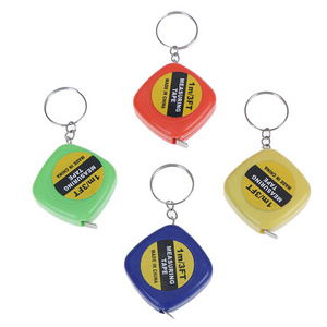 Automatic shrinking square small tape measure keychain pendant portable portable mini steel ruler labeling gift ruler 1 meter ru