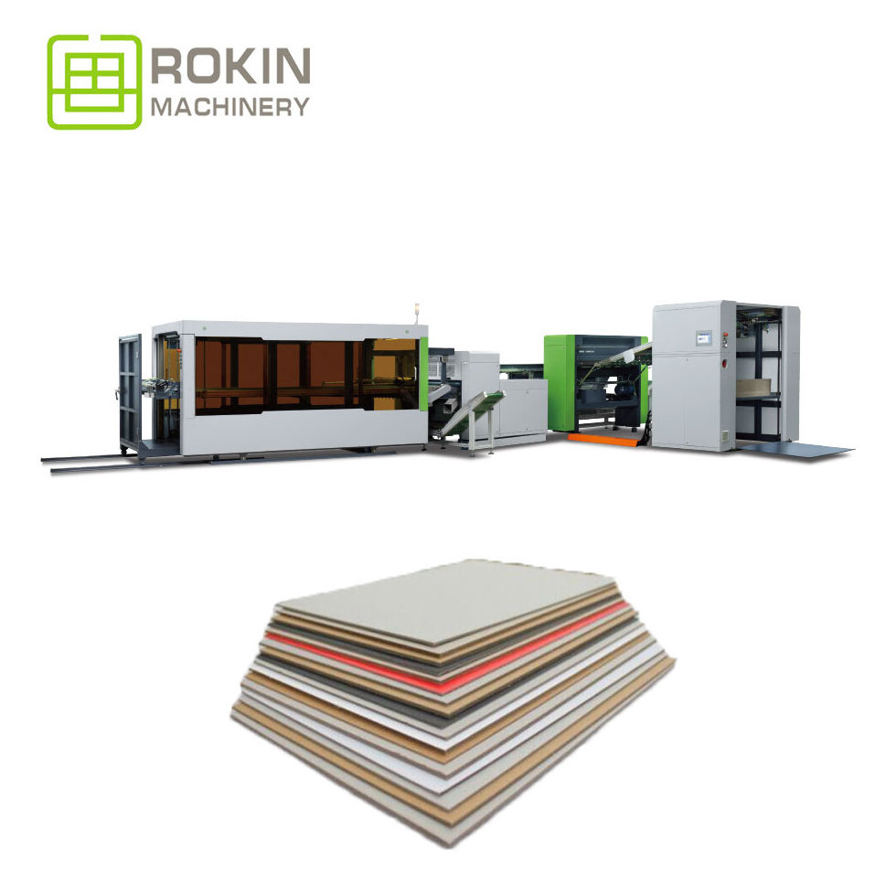 Automatic Grey industrial Cardboard Cutter for hard book covers and gift boxes making cover slitting machine