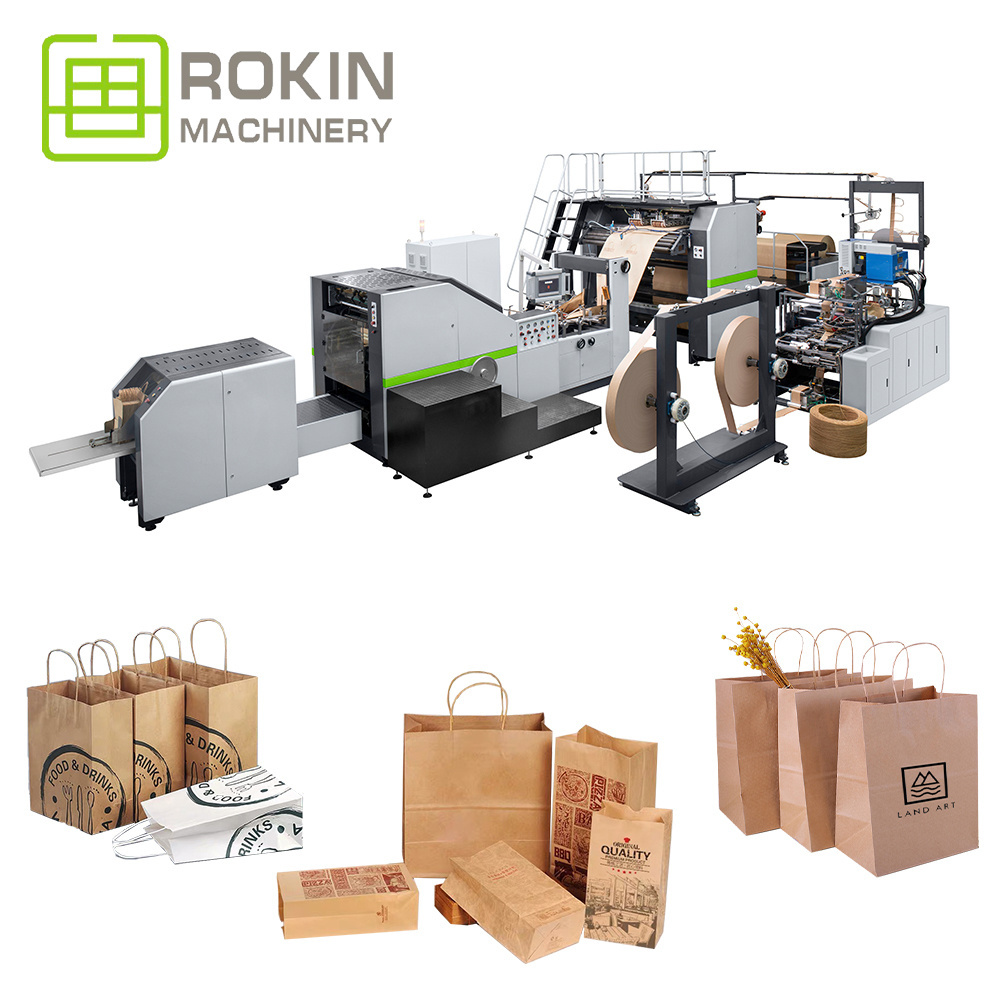 ROKIN BRAND Custom personalized paper bag making machine is used for producing clothes shopping paper bag paper bag machine usa