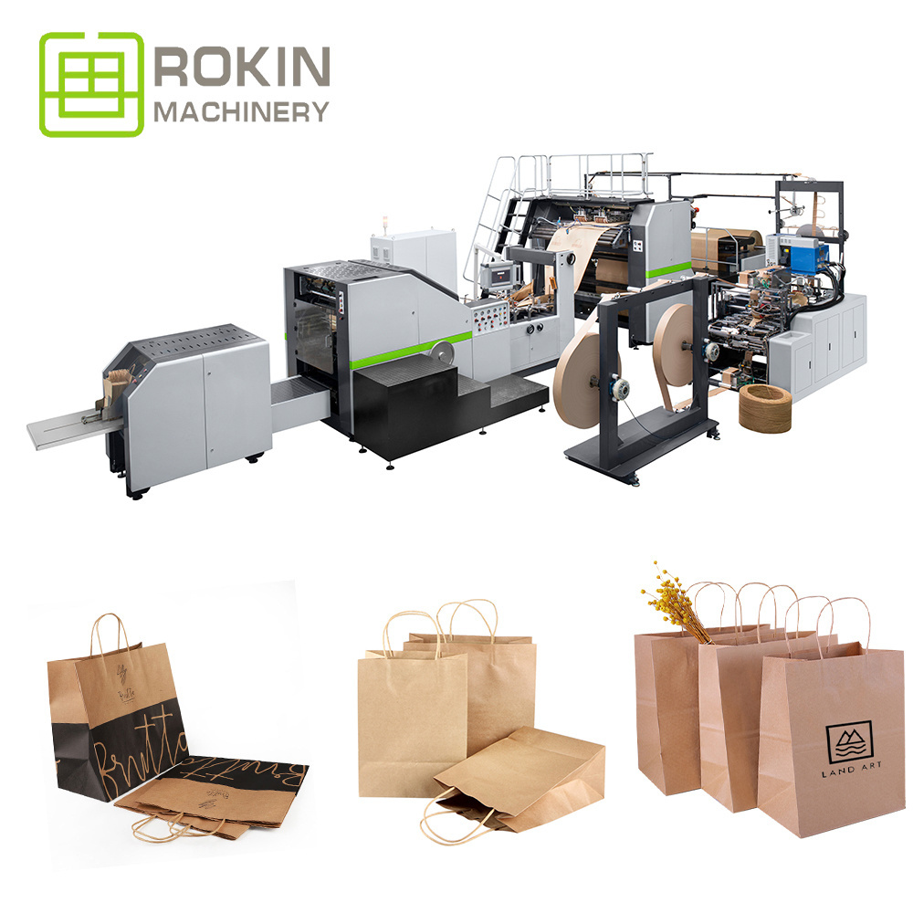 ROKIN BRAND Custom personalized paper bag making machine is used for producing clothes shopping paper bag paper bag machine usa