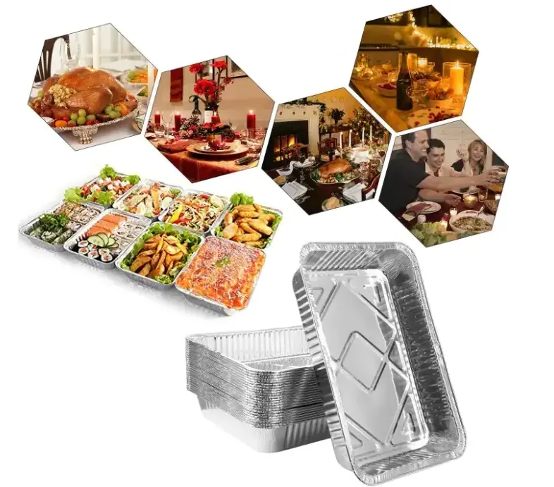 Disposable food packing aluminum foil container Aluminum Pie Pan Foil Baking Trays Aluminum Foil Containers