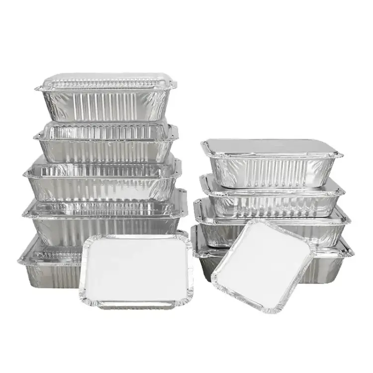 Disposable food packing aluminum foil container Aluminum Pie Pan Foil Baking Trays Aluminum Foil Containers