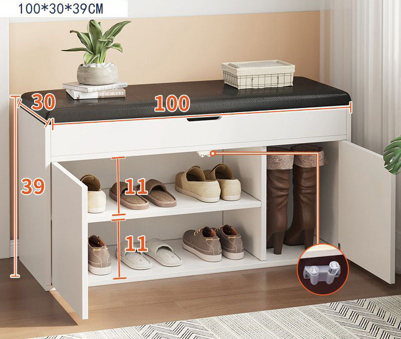 Storage Bench Shoe Bench With Flip Top Storage Space And Padded Cushion 2-Tier Shoe Rack Organizer With Flip Drawer For Entryway